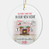 Onze eerste kerst in de nieuwe thuisWaterverf Keramisch Ornament (Links)