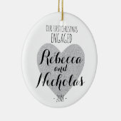 Onze eerste kerst in dienst of samen versiering keramisch ornament (Rechts)