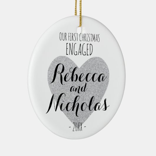 Onze eerste kerst in dienst of samen versiering keramisch ornament (Rechts)