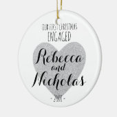 Onze eerste kerst in dienst of samen versiering keramisch ornament (Links)