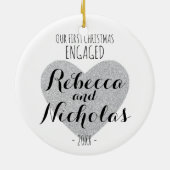 Onze eerste kerst in dienst of samen versiering keramisch ornament (Achterkant)