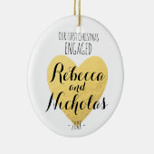 Onze eerste kerst in dienst of samen versiering keramisch ornament (Rechts)