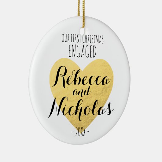 Onze eerste kerst in dienst of samen versiering keramisch ornament (Rechts)