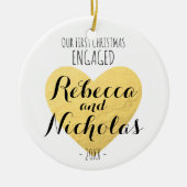 Onze eerste kerst in dienst of samen versiering keramisch ornament (Voorkant)