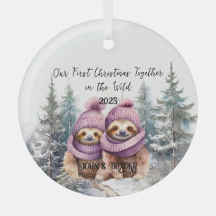Onze eerste kerst in het Wilde Passen getrouwd Orn Glas Ornament