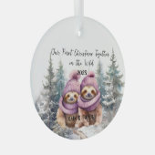 Onze eerste kerst in het Wilde Passen getrouwd Orn Glas Ornament (Voorkant Rechts)