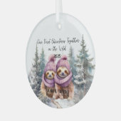 Onze eerste kerst in het Wilde Passen getrouwd Orn Glas Ornament (Voorkant links)