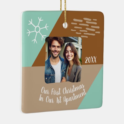 Onze eerste kerst in ons 1e appartement foto keramisch ornament (Rechts)