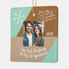 Onze eerste kerst in ons 1e appartement foto keramisch ornament