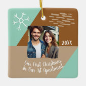 Onze eerste kerst in ons 1e appartement foto keramisch ornament (Voorkant)