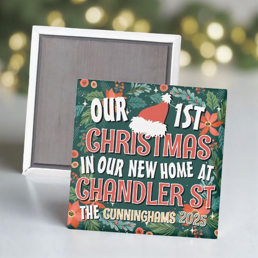 Onze eerste kerst in ons nieuwe huis Bold Krans Magneet