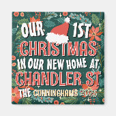 Onze eerste kerst in ons nieuwe huis Bold Krans Magneet (Voorkant)