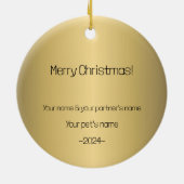 Onze eerste kerst in ons nieuwe huis goud keramisch ornament (Achterkant)