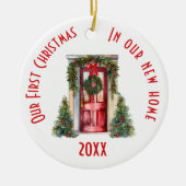 Onze eerste kerst in ons nieuwe huis keramisch ornament (Voorkant)