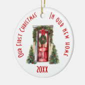 Onze eerste kerst in ons nieuwe huis keramisch ornament (Links)