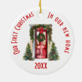 Onze eerste kerst in ons nieuwe huis keramisch ornament (Achterkant)