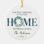 Onze eerste kerst in ons nieuwe huis keramisch ornament (Voorkant)