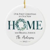 Onze eerste kerst in ons nieuwe huis keramisch ornament (Achterkant)