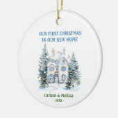 Onze eerste kerst in ons nieuwe huis keramisch ornament (Links)