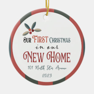 Onze eerste kerst in ons nieuwe huis keramisch ornament