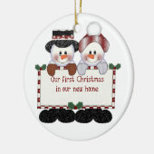 Onze eerste kerst in ons nieuwe huis keramisch ornament (Links)