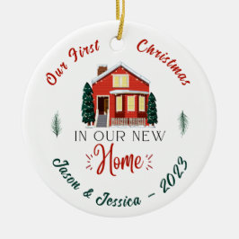 Onze eerste kerst in ons nieuwe huis keramisch ornament