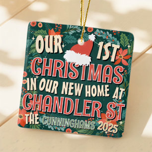 Onze eerste kerst in ons nieuwe huis keramisch ornament