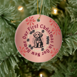 Onze eerste kerst in ons nieuwe huis keramisch ornament