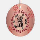 Onze eerste kerst in ons nieuwe huis keramisch ornament (Links)