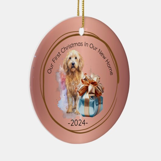 Onze eerste kerst in ons nieuwe huis keramisch ornament (Rechts)