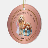 Onze eerste kerst in ons nieuwe huis keramisch ornament (Links)