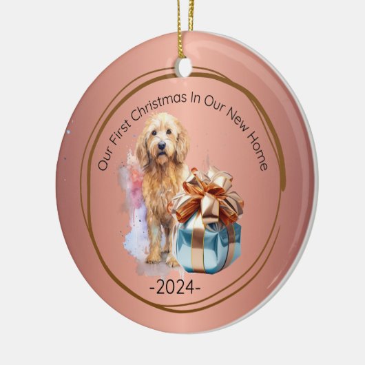 Onze eerste kerst in ons nieuwe huis keramisch ornament (Links)