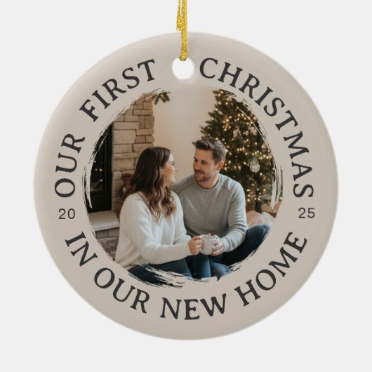 Onze eerste kerst in ons nieuwe huis keramisch ornament (Achterkant)