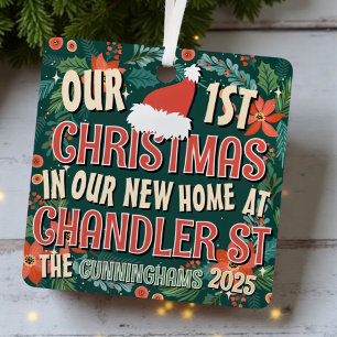 Onze eerste kerst in ons nieuwe huis metalen ornament