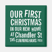 Onze eerste kerst in ons nieuwe huis Modern Bold Magneet (Voorkant)