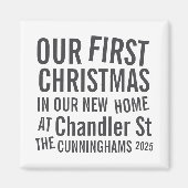 Onze eerste kerst in ons nieuwe huis Modern Bold Magneet (Voorkant)