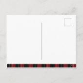 Onze eerste kerst in ons nieuwe huis| Rode Flanel Feestdagenkaart (Achterkant)