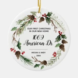 Onze eerste kerst in ons nieuwe kerst thuis keramisch ornament