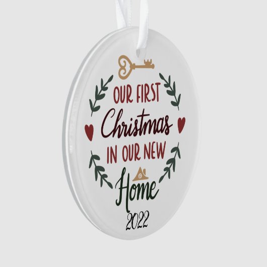 Onze eerste kerst in ons nieuwe startpunt 2022. ornament (voorkant)