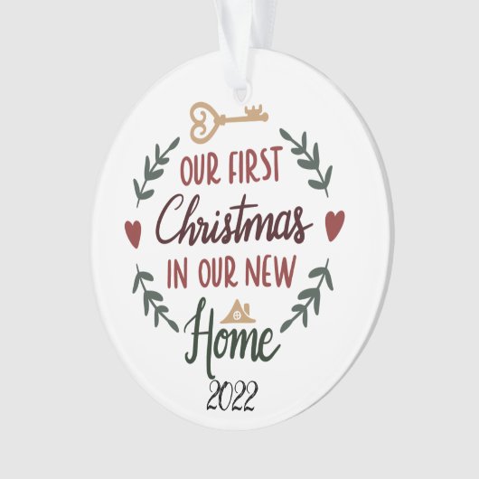 Onze eerste kerst in ons nieuwe startpunt 2022. ornament (voorkant)