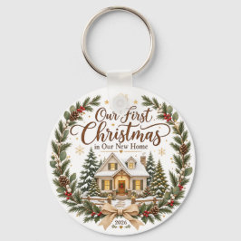 Onze Eerste Kerst in Ons Nieuwe Thuis 2026 Ornamen Sleutelhanger