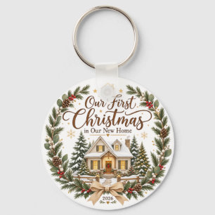 Onze Eerste Kerst in Ons Nieuwe Thuis 2026 Ornamen Sleutelhanger