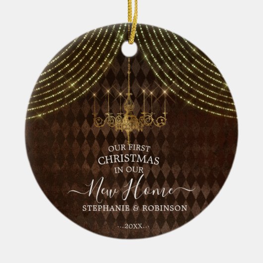 Onze eerste kerst in ons nieuwe thuisland keramisch ornament (Voorkant)