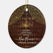 Onze eerste kerst in ons nieuwe thuisland keramisch ornament (Links)