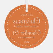 Onze eerste kerst in ons nieuwe thuissysteem glas ornament (Achterkant)