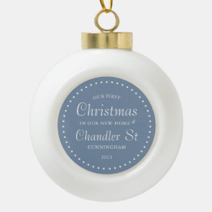 Onze eerste kerst in ons nieuwe thuissysteem keramische bal ornament