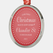 Onze eerste kerst in ons nieuwe thuissysteem metalen ornament (Links)