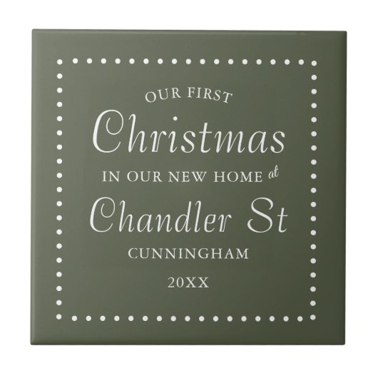 Onze eerste kerst in ons nieuwe thuissysteem tegeltje (Voorkant)