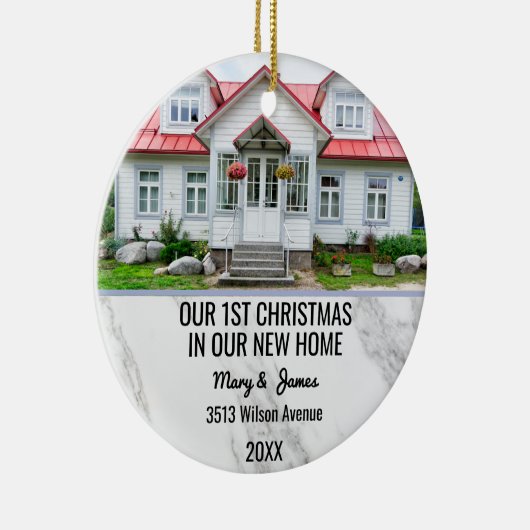 Onze eerste kerst in onze nieuwe Home Custom Messa Keramisch Ornament (Rechts)