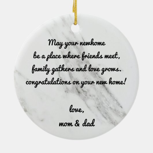 Onze eerste kerst in onze nieuwe Home Custom Messa Keramisch Ornament (Achterkant)